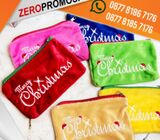 Pouch Dompet Velboa Cetak Custom Bordir